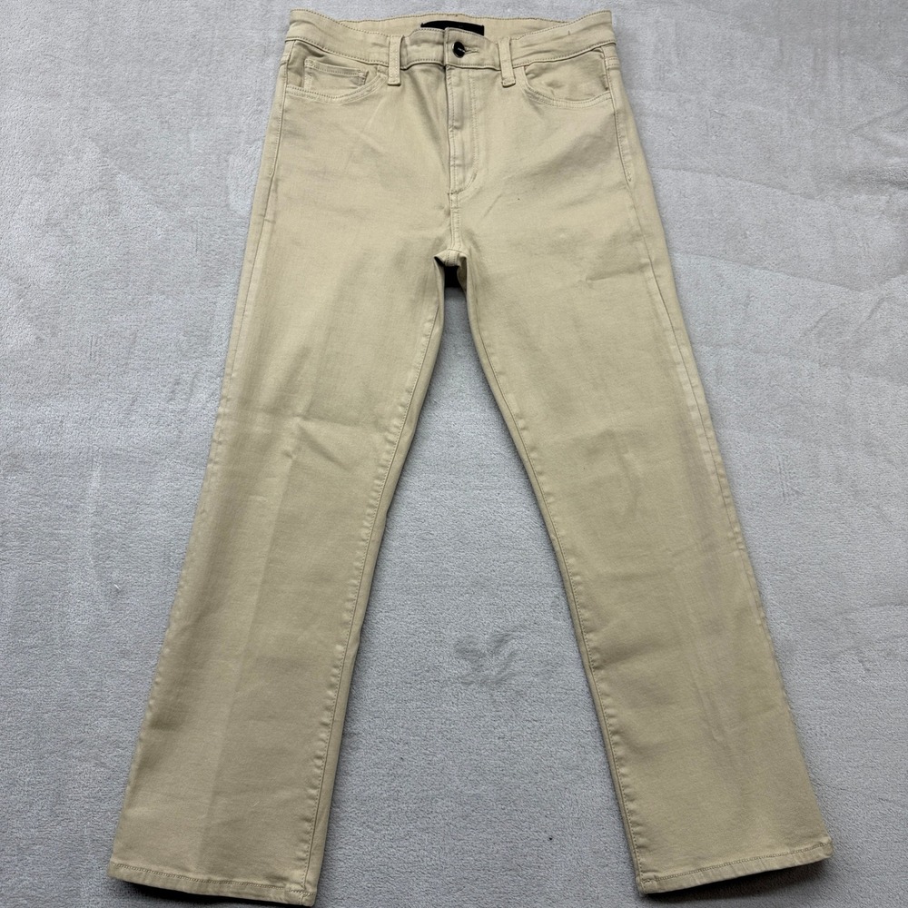 Joe's Jeans Women's 27 The Callie High Rise Cropped Boot Tan Khaki Stretch Denim